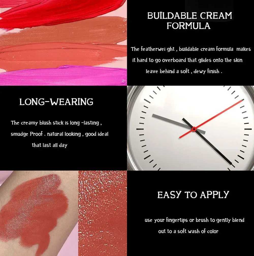 3-in-1 color stick for cheeks lips and eye shadow durable waterproof multi-purpose cream B makeup stick dark skin MaquillajeW250220