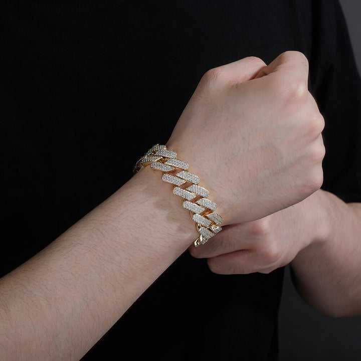 AAA Gems 18mm Miami Cuban Link Bracelet 925 Sterling Silver Jewelry VVS Moissanite Diamond Bracelet