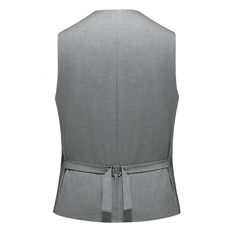 Black Solid Rayon Polyester Men Suit Vest Wedding Party Formal Gray Navy Business Blazer Slim Waistcoat Gilet M-6XL Plus Size 250219