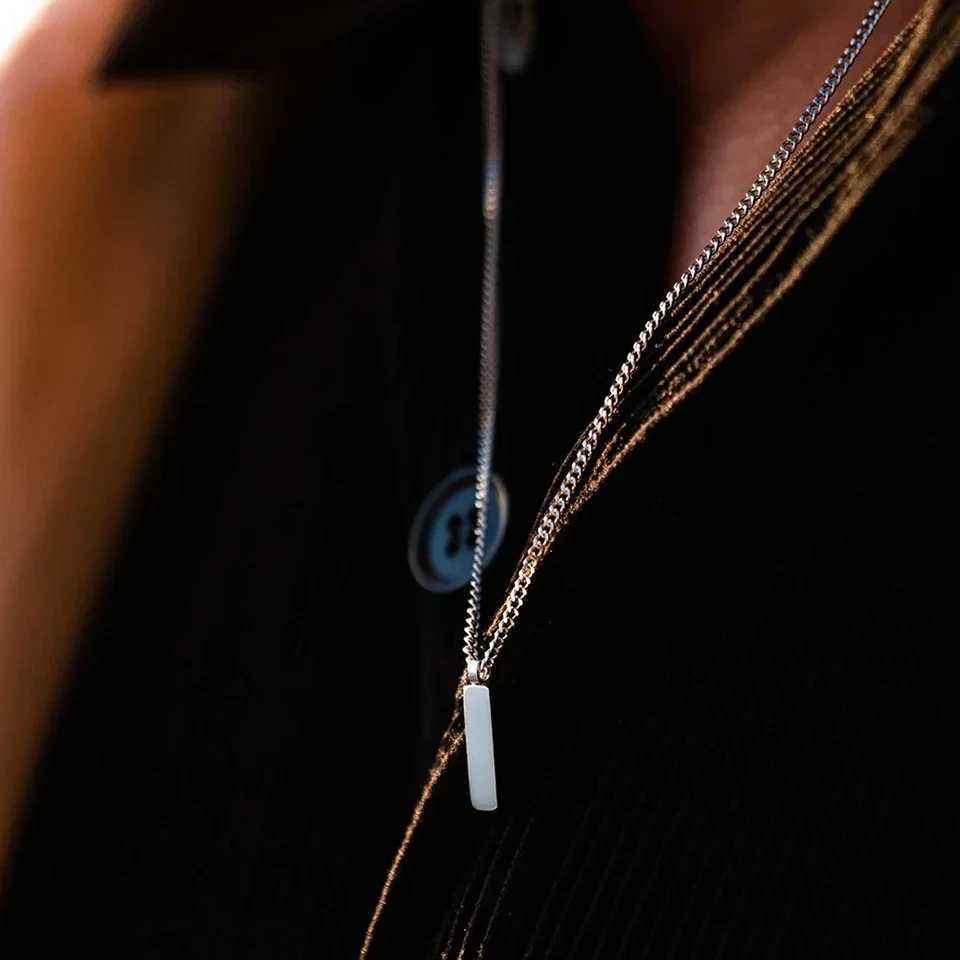 Men Stainl Steel Jewelry simple and fashionable cuban chain non fading water proof Pendant Necklace cadenas para hombreXJ250219