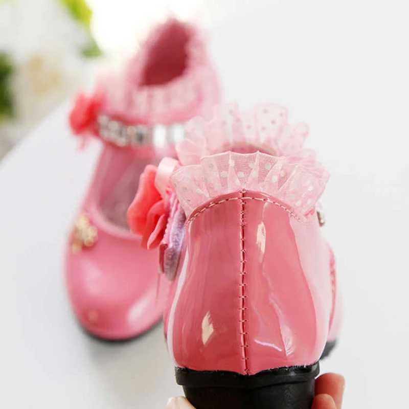 Girl Leather Shoes Princess Shoes 2024 New Childrens Single Shoes Big Black Student Performance Shoes Baby Leather Shoes X250220