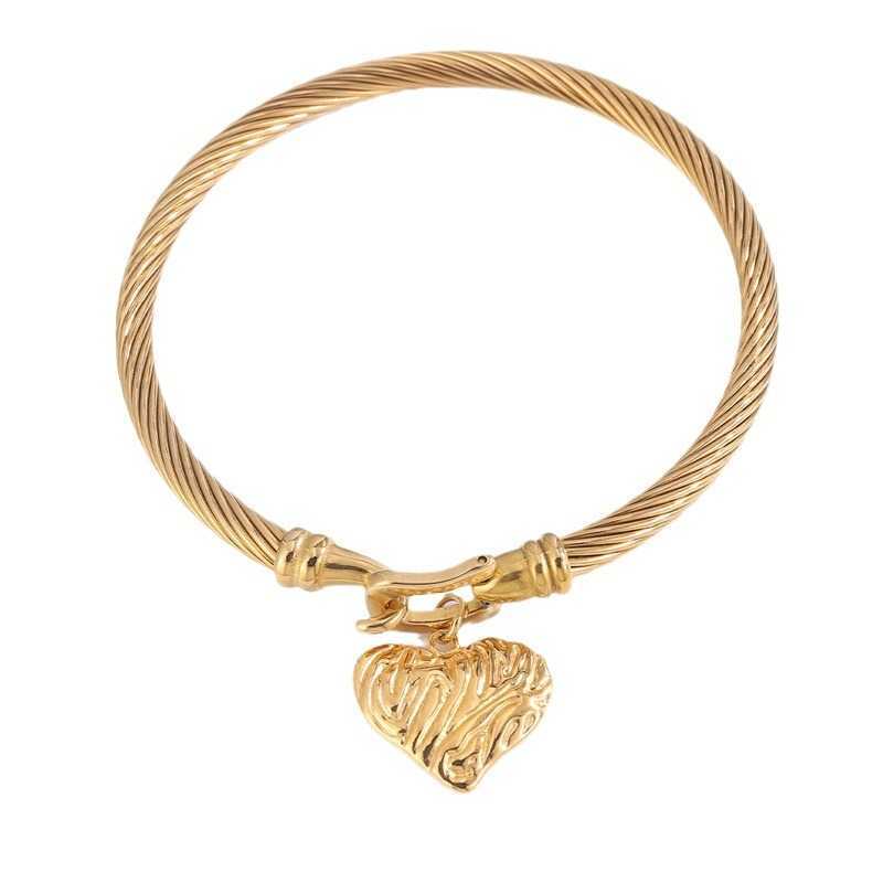 Charm Bracelets Titanium steel bracelet for girls high-end fashionable versatile personalized new style colorfast horseshoe buckle accessory H25220 2 