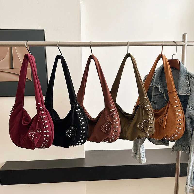 Fashion Faux Suede Sewing Thread Design Shoulder Bags 2025 Hot Sale Retro Style Versatile Commute Single Womens Crossbody Bag Y250218