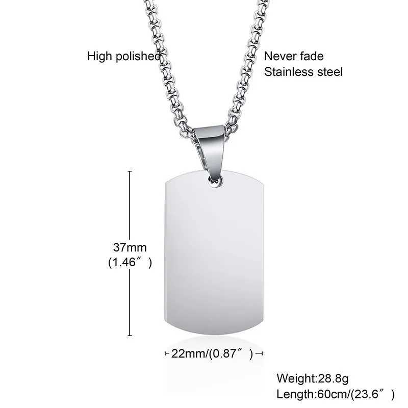 Men Dog Tag Urn NecklaceStainl Steel Ashes Cremation Urn Pendant Necklaces with FunnelCommemorative Jewelry GiftsXJ250219