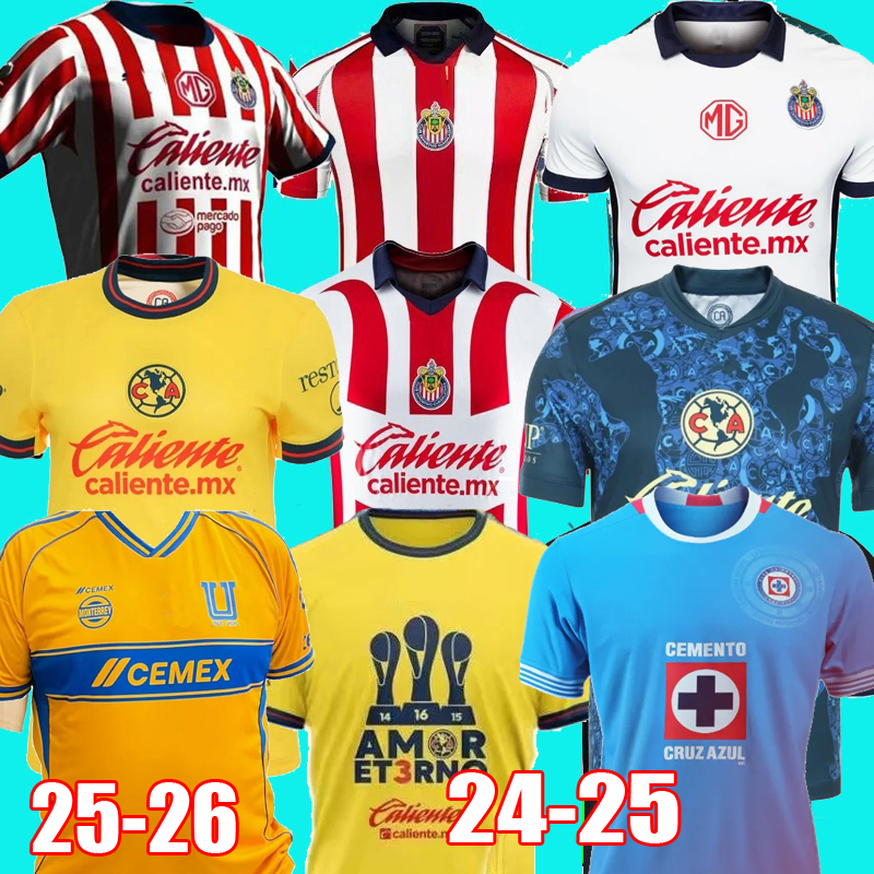 2024 2025 Chivas de Guadalajara Soccer Jerseys 24 25 26 Home Away Third CHICHARITO Special Champion Tigres UANL Club America Adult Cruz Azul Football Shirts S-4XL