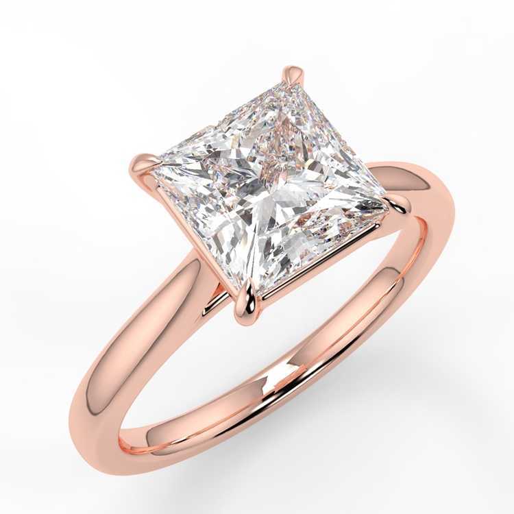 Solitaire Flawless VVS Moissanite Diamond 18k Pure Gold Princess Ring