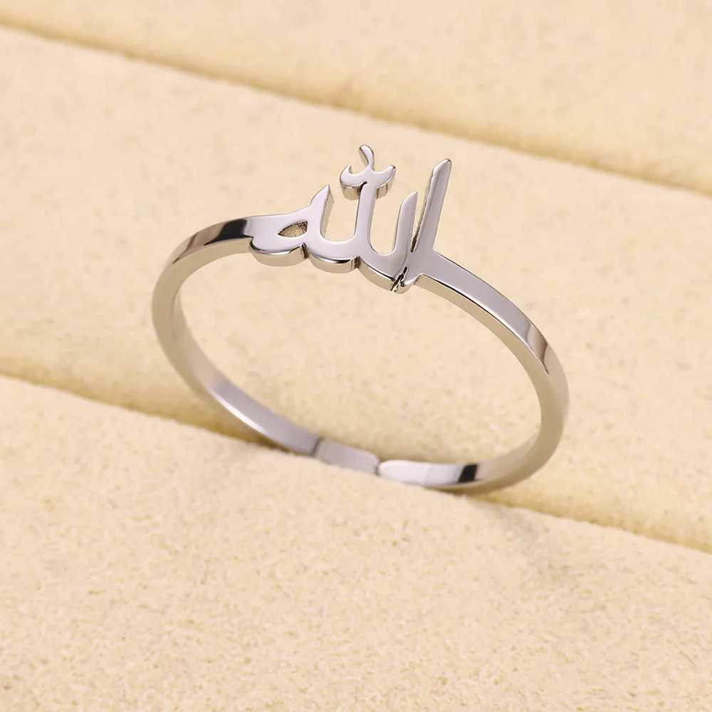 Fashionable Arabic text ring used for gold colored stainless steel open rings religious jewelry gifts X250220