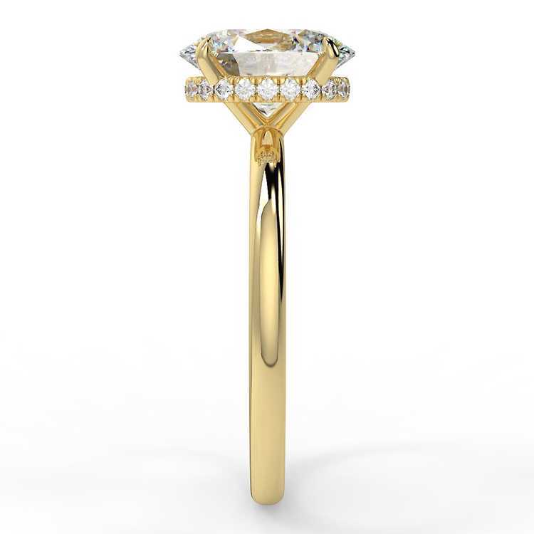 AAA Gems Oval Cut Hide Halo Ring DEF VVS Moissanite Gemstone 14K 18K Solid Gold Wedding Ring