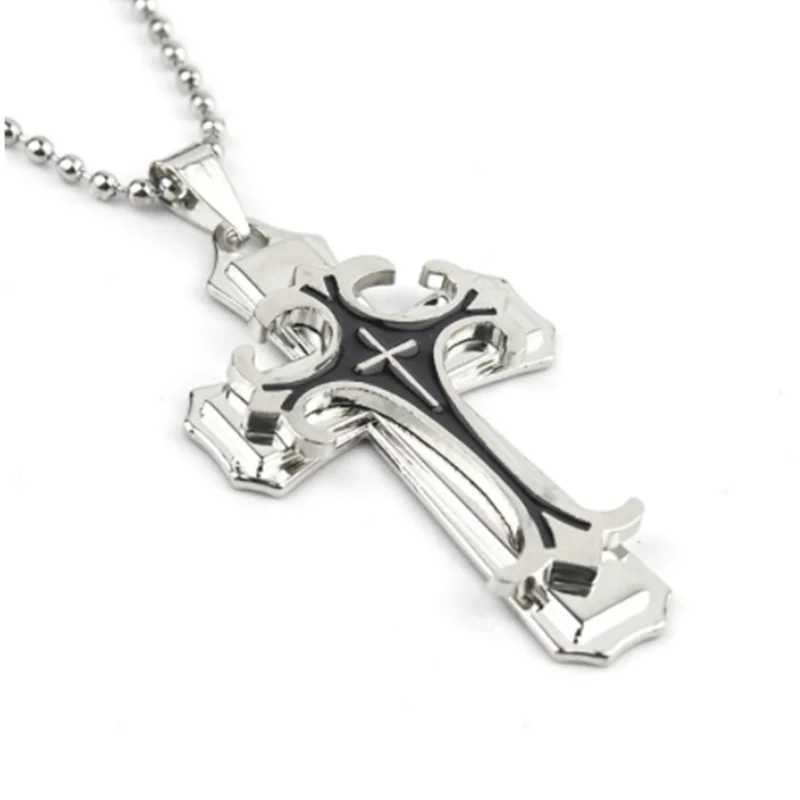 Fashion Creative Two Color Cross Necklace Double Cross Pendant Hip Hop Necklaces for Men Jesus Cross Jewelry Anniversary GiftXJ250219