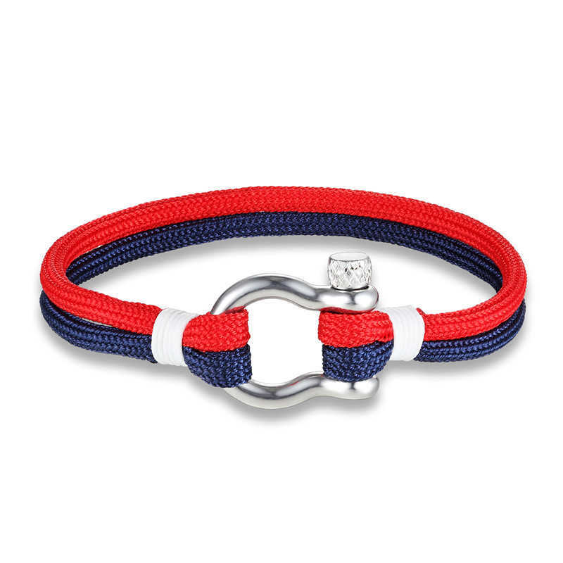 Charm Bracelets U-shaped buckle fashion simple nylon rope bracelet pure handmade student couple bracelet jewelry H25220