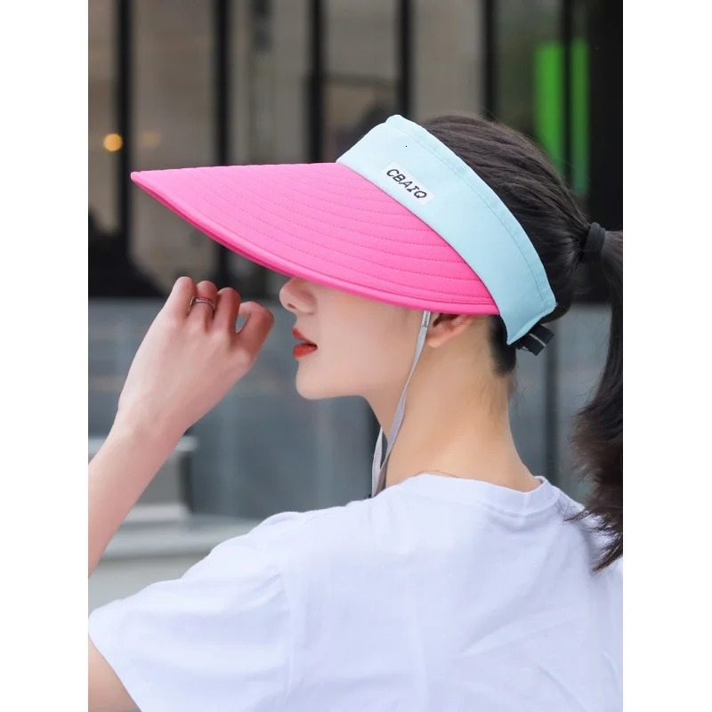 Sunshade hat female summer sunscreen foldable outdoor cycling hat leisure big eaves empty top sun hat children 250219