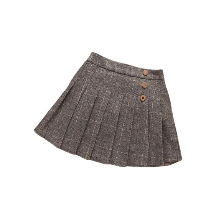 Autumn Winter Girl Plaid Skirt Pleated Teenager Girls Clothes Plus Size Elegant Kid Clothing Children Outfit JK Skirt School 250220