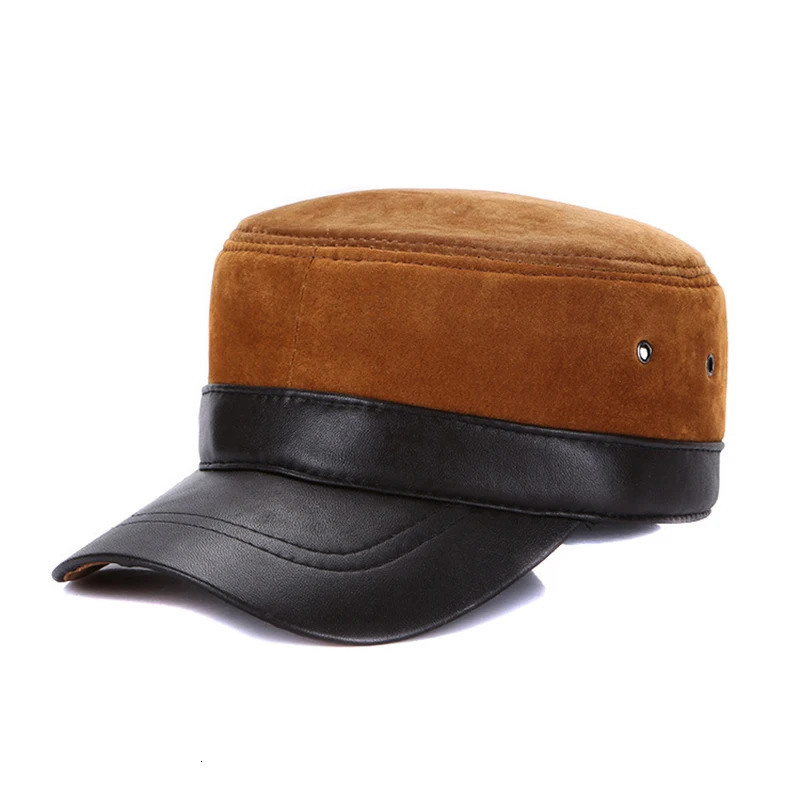 Unisex Sheepskin Leather Caps Casual Natural Sheep Skin Leather Baseball Hats Fashion Fall Winter Leather Hat 250214