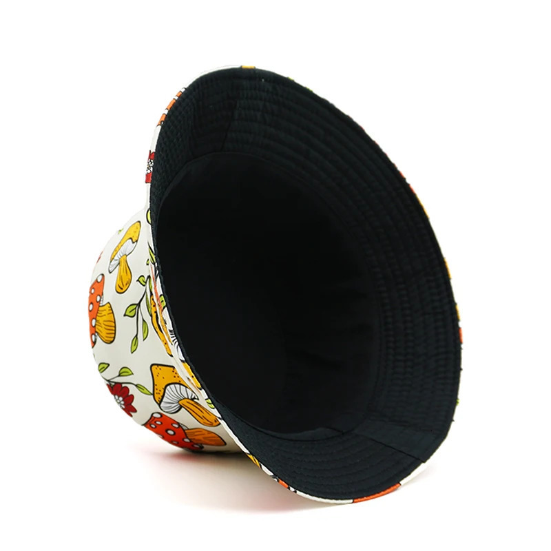 Bocca Cartoon Mushroom Printing Bucket Hat Colorful Pattern Fisherman Hats Double Sides Panama Cap Unisex Selling Style 250117