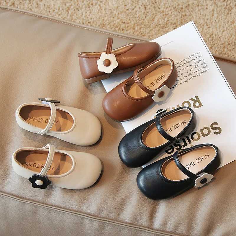 Girls Princess Shoes Flower Cute Shallow Daily Kids Ballet Flats Three Colors Four Seasons Light 21-30 Pu Leather Children Shoe X250220