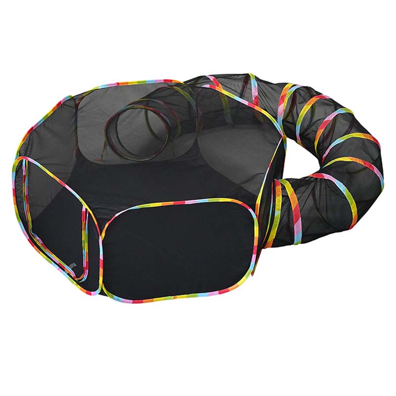 Outdoor Cat Enclosures Playground Outside House for Cats Portable Cat Tent, Circle Playpen Tunnel, for Kitty and Small Animals Within Storage Bag