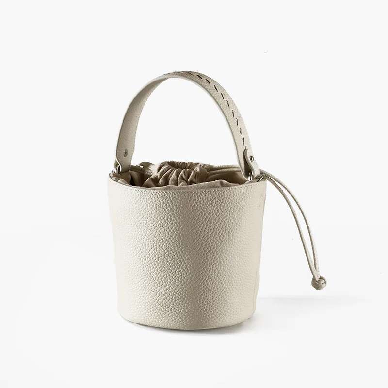 Manufacturers Wholesale 2024New Design Vintage Genuine Leather Lychee Pattern Large Capacity Women's Handbags Bucket Bags