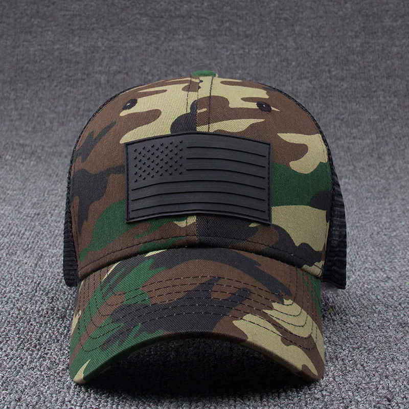 Fashion USA Flag Camouflage Mesh Baseball Cap Men Women Breathable Dad Hat Bone Outdoor Camo Trucker Hip Hop Caps 250218