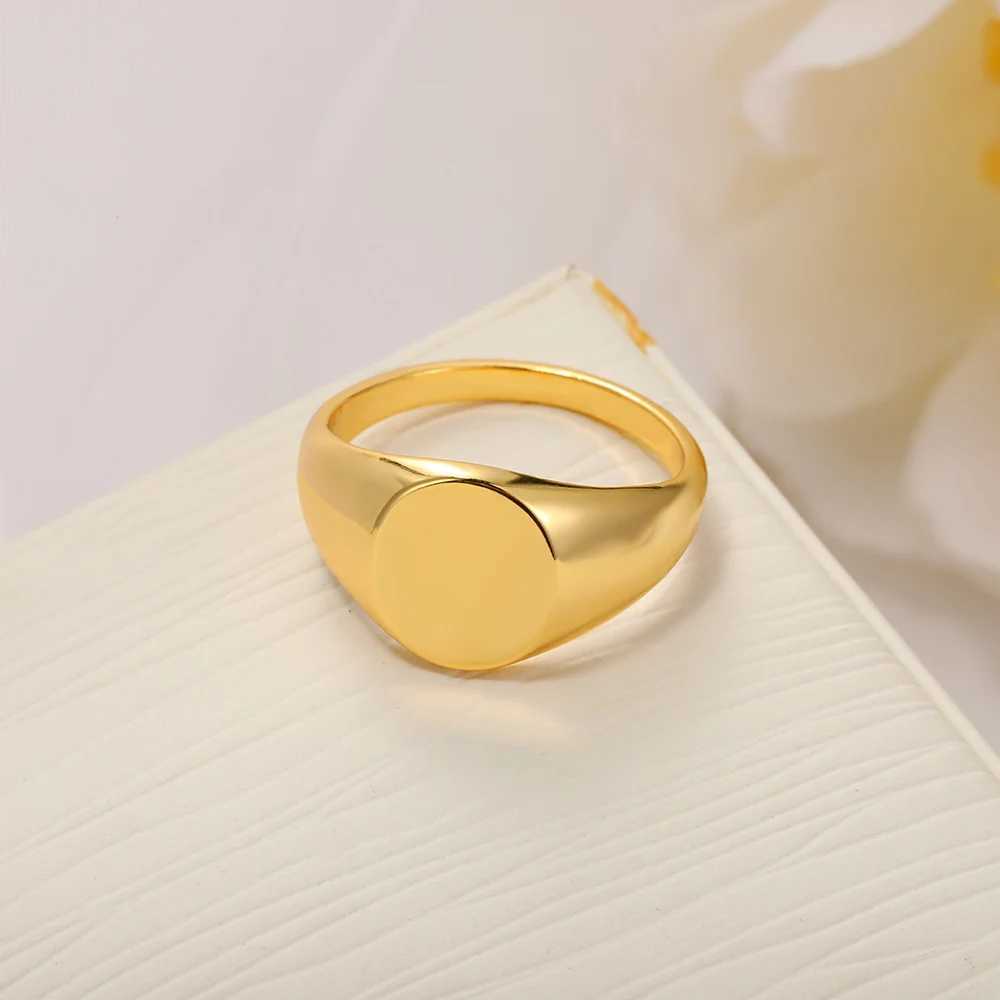 Classic Round Rings for Wen Men Gold Color Stainless Steel Ring 2024 Trend Unisex Punk Hiphop Party Jewelry that Items X250220