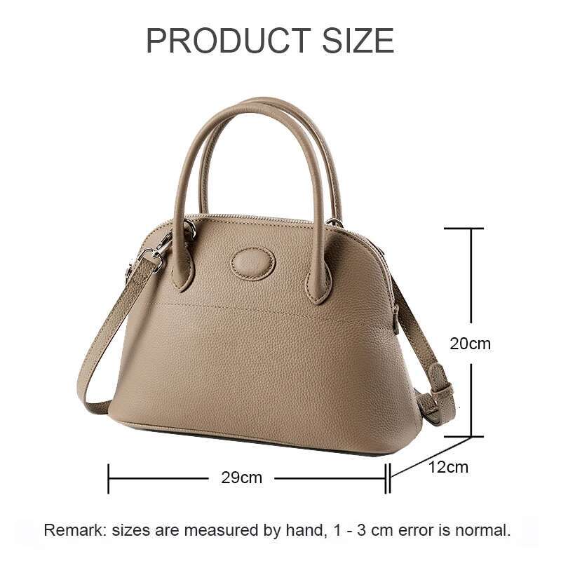 New Lady T Cowhide Shell Bag Women Fashionable Versatile Commuting Handbag Female Shoulder Crossbody Girl Messenger Packs