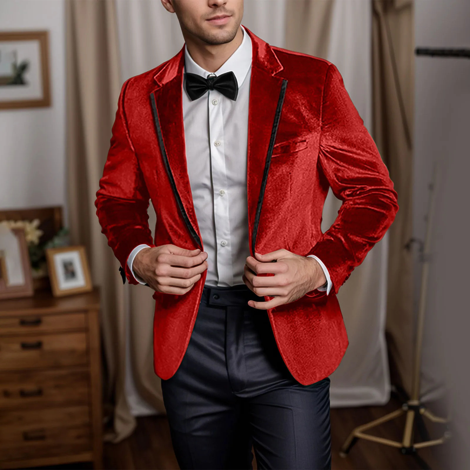 Vintage Green Velvet Mens Ultra Thin Set Groom Tuxedos Groomsmen Wedding Party Dinner Mens Exquisite Party Set 250220