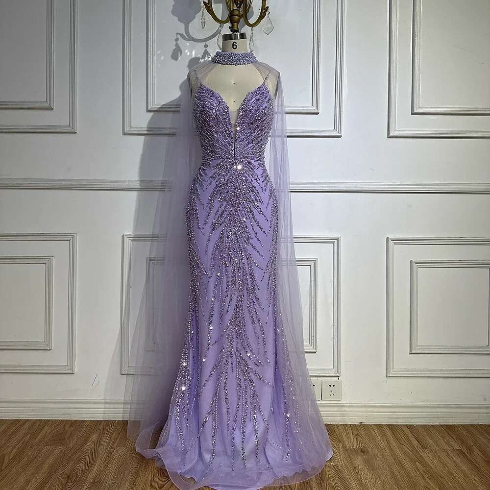 Strap Spaghetti Long Cloak Mermaid Caramel Beaded Evening Dresses Gowns Customize Party BLA