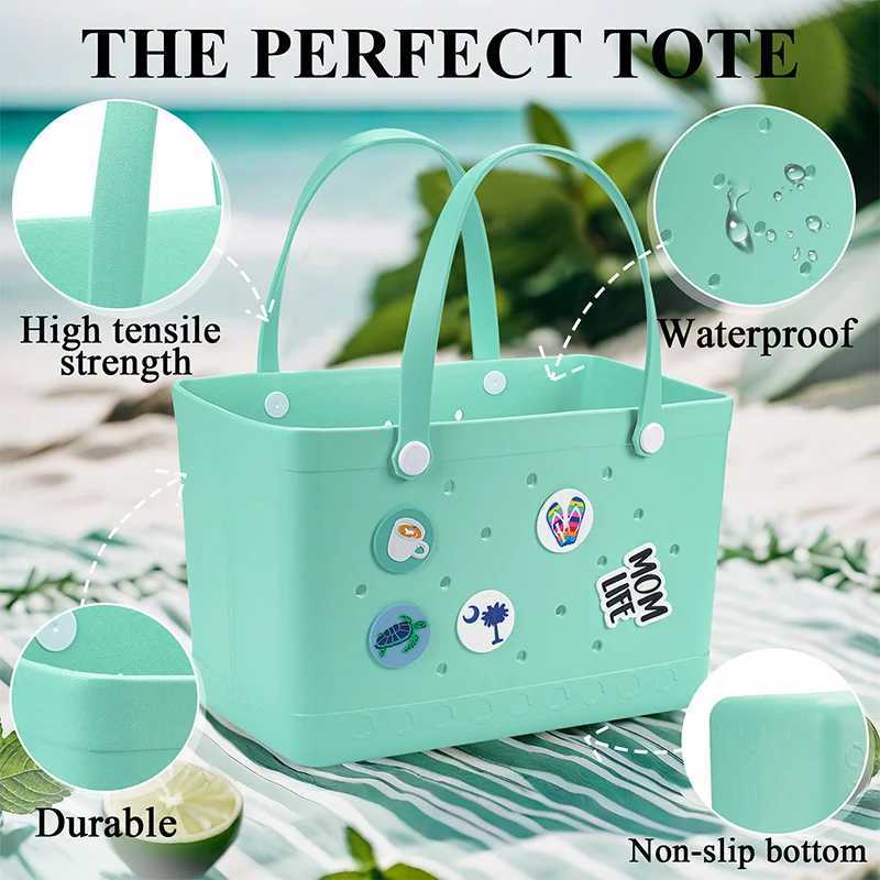XL Extra Large Bogg Bag EVA Rubber Waterproof Beach Pool Storage Basket Women Travek Shopping Handbag Bogg Bag Jelly Tote Bag Z250219