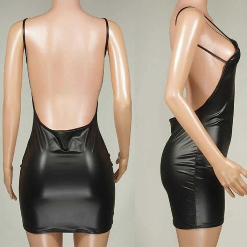 Pornographic lingerie sexy lingerie womens PU leather exotic dress Babydoll Lenceria sexy clothing sexy club clothing pajamas plus size W250220