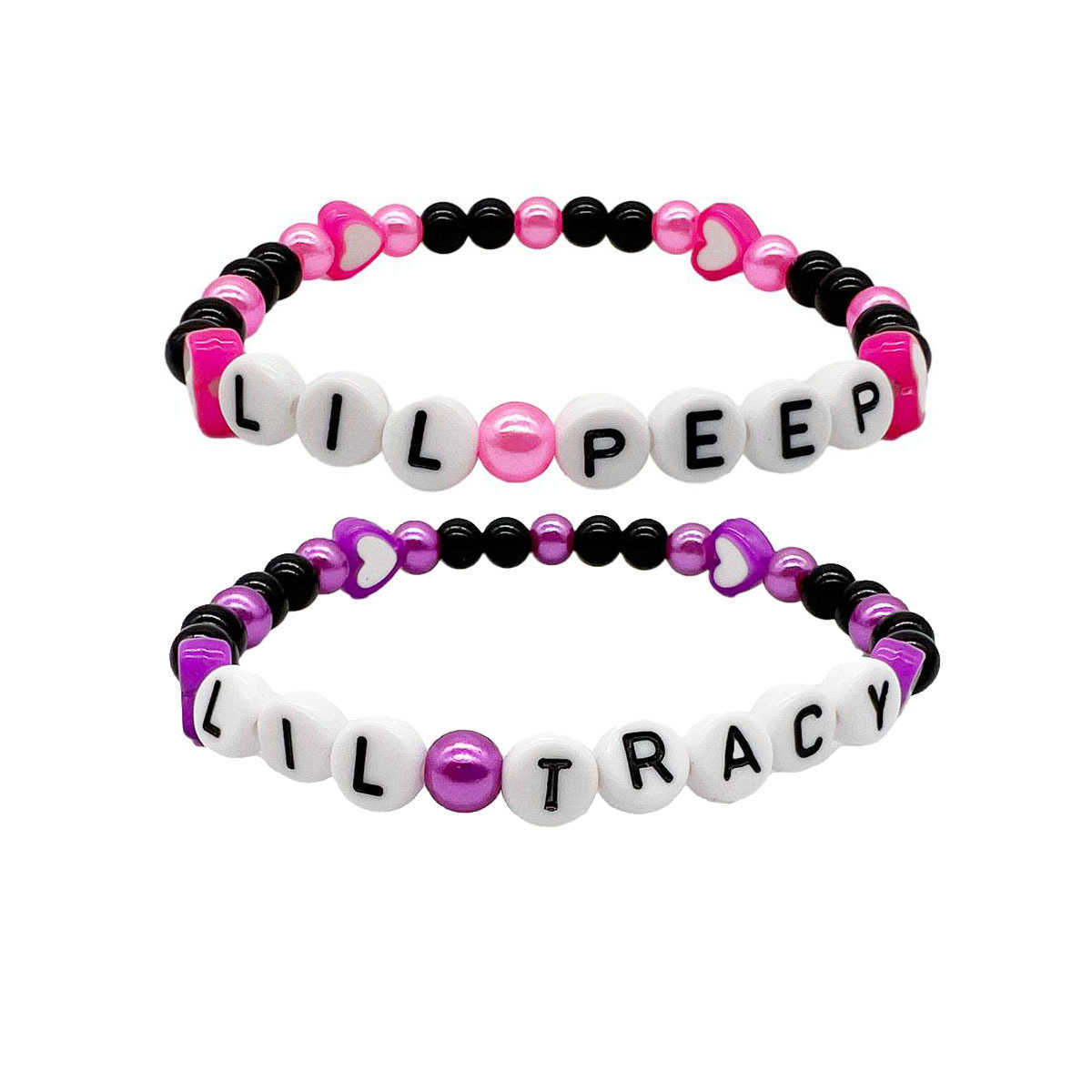 Charm Bracelets ETSY Hot Collection Letter Beaded Love Magnetic Couple Bracelet Elastic Handpiece Girlfriend Accessories H25220 2 BSCX