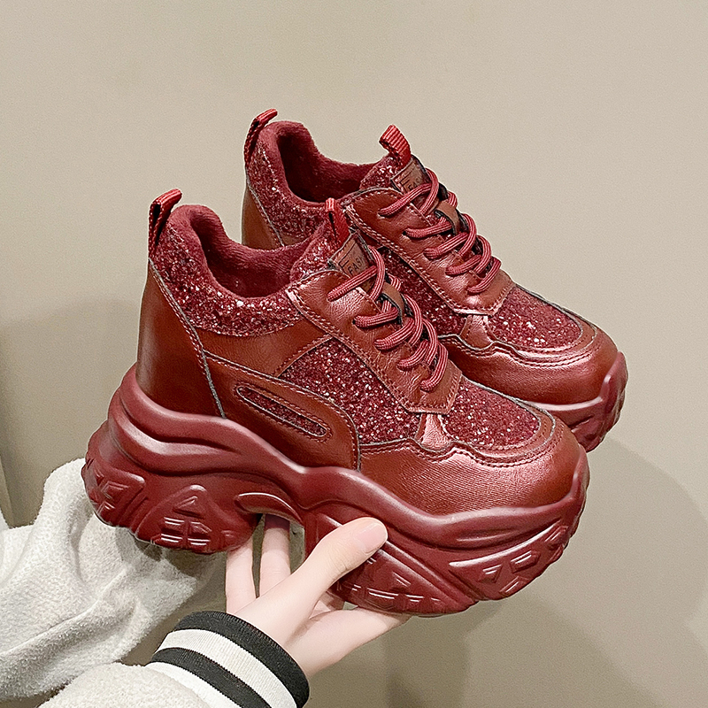 Casual Platform Designer Sneakers High Heels High Quality Sports Vulcanized Shoes Bling Trainers Chunky Luxury Sneakers Zapatos Mujer
