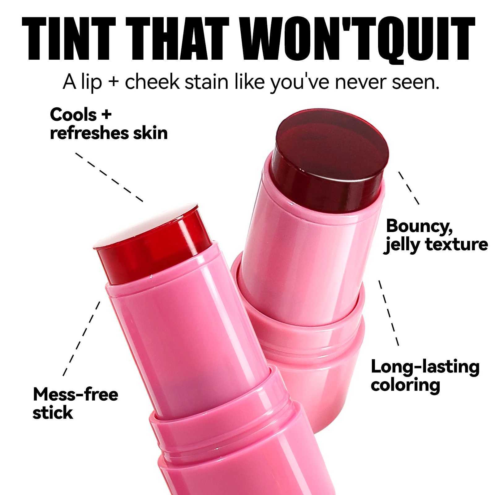 Jelly Ber Lip Cheek Tint Stick Moisturizing Clear Brighten Lipgloss Lipstick Lasting Tinted B Cream Matte Contour MakeupW250220