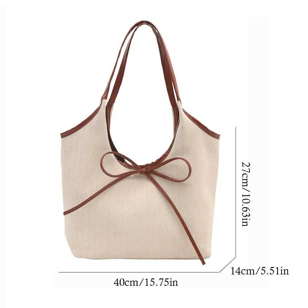 Simple Large Capacity Shoulder Bags Solid Color Portable Big Handbags Canvas Bag for Outdoor TravelC250412