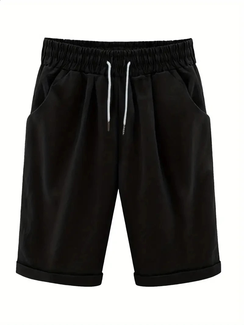 Women Beach Shorts Summer Casual Solid Drawstring shorts high waist loose shorts for s Soft Cool female shorts 250217