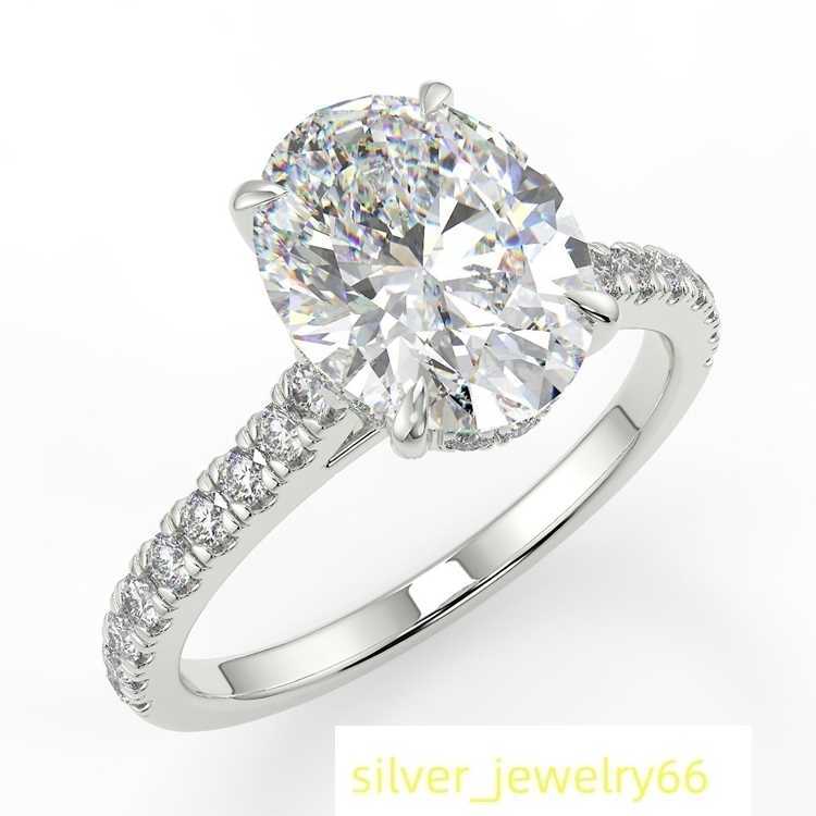 Custom 14K 18K Gold Platinum VVS Oval Moissanite Engagement Ring Rose Gold Moissanite Ring