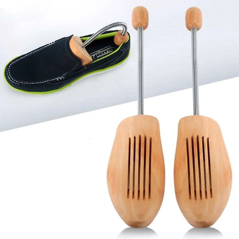 1 Pair Wooden Shoe Tree Unisex Highgrade Spring Shoes Adjustable Support Stretcher Shaped Fixed Without Distortion 250219