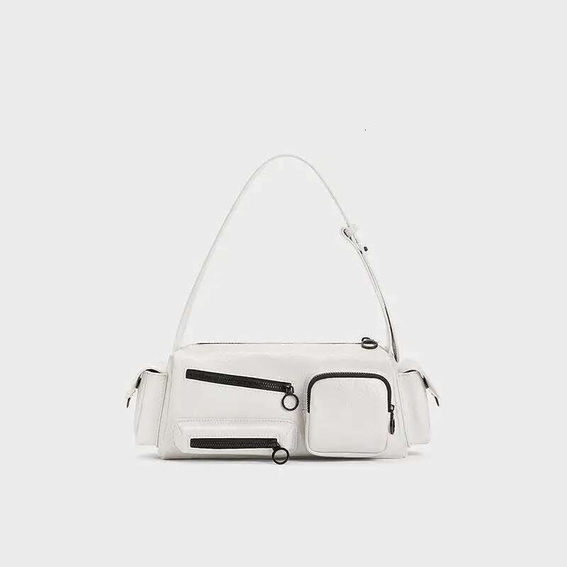 Europe And The United States Motorcycle Wind Multi-Pocket Zipper Women's Advanced Sense Commuter All Shoulder Crossbody Bag