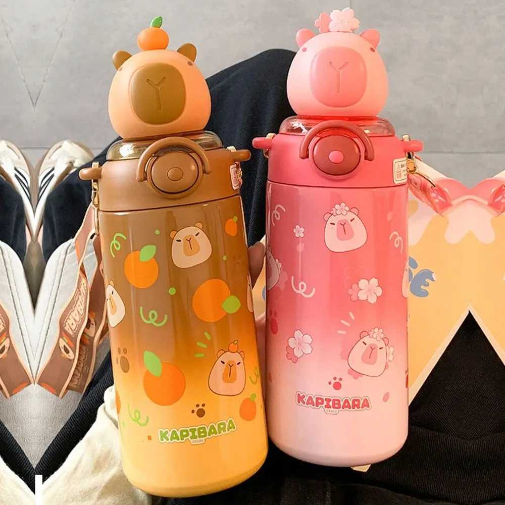 Large Capacity Capybara Bottle Stainless Steel Water Bottle Insulated Cup for Bara Panda Vacuum Flasks Cartoon Thermal MugT250220