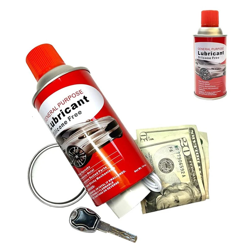 Lubricant Diversion Safe Stash Can with Food Grade Smell Proof Bag Hidden Compartment for Keys Cash and Valuables 250220
