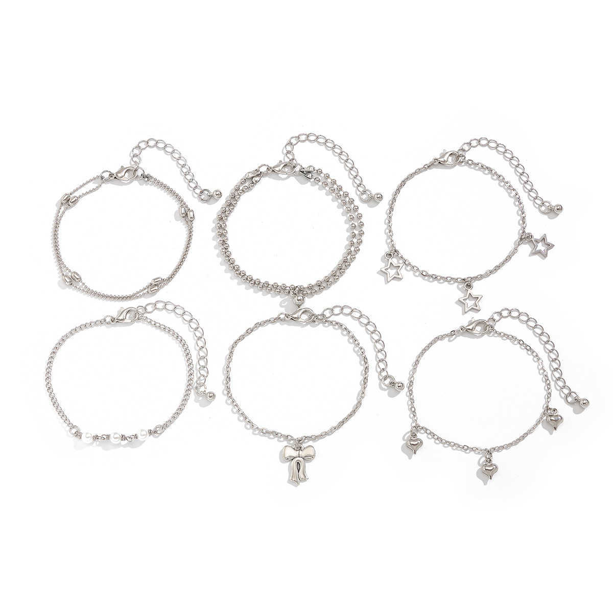 Charm Bracelets Jewelry fashion butterfly combined with gold bracelet simple pearl irregular Brelet set H25220
