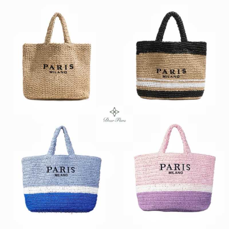 Straw Tote Bag for Women - Large Capacity, Handmade Knitting, hot Summer Travel Beach Shoulder Bag, Casual Simple Portable Handbag