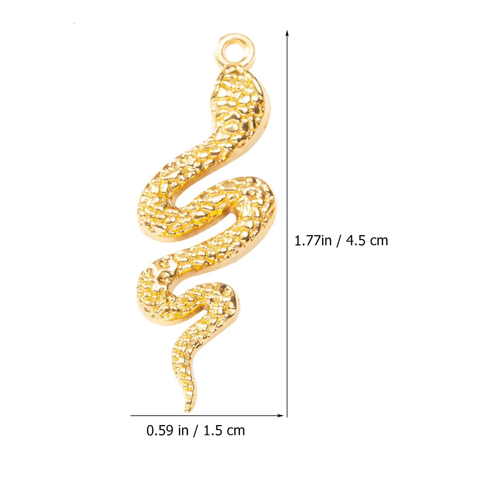 48 Pcs Gold Filled Earrings Alloy Snake Pendant Charm Charms for Jewelry Making Accessories Aesthetic Golden Keychain 250220