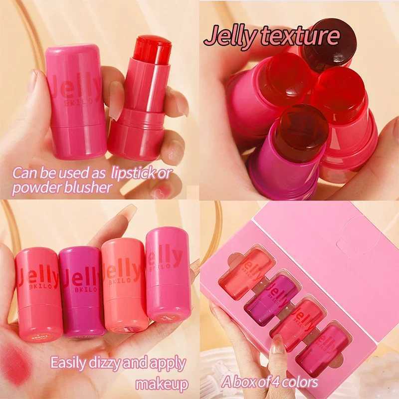 4pcs Set Jelly Cheek B Tint 3-in-1 Transparent Moisturized Ber Facial Contour Rouge Lip Stick For Lasting Rouge MakeupW250220