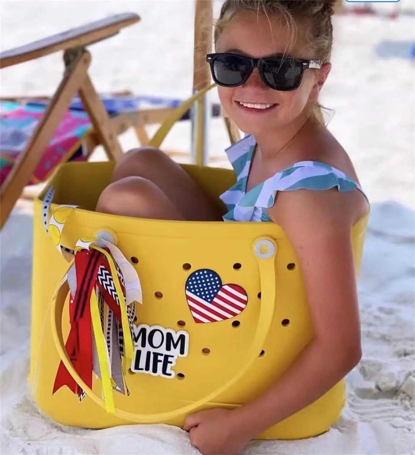 Summer beach bag rubber handbag sundries storage handbag outdoor travel beach swimming bag solid color waterproof bag Z250219