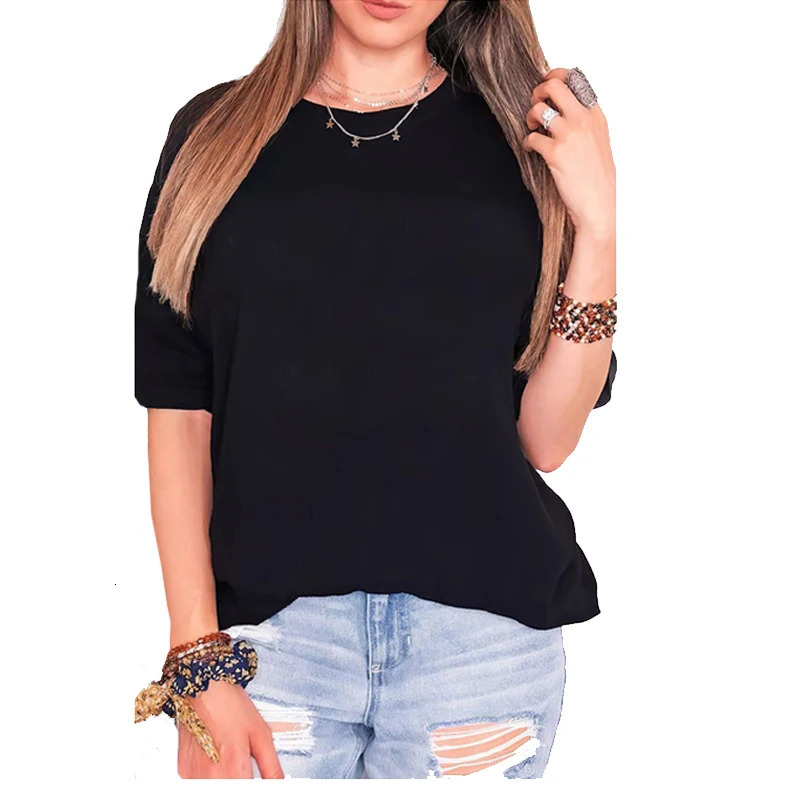 Letter TShirt Women Oneck Short Sleeve Womens Tshirts Vintage Graphic Fashion Daily Harajuku Shirt Streetwear Tee 250214