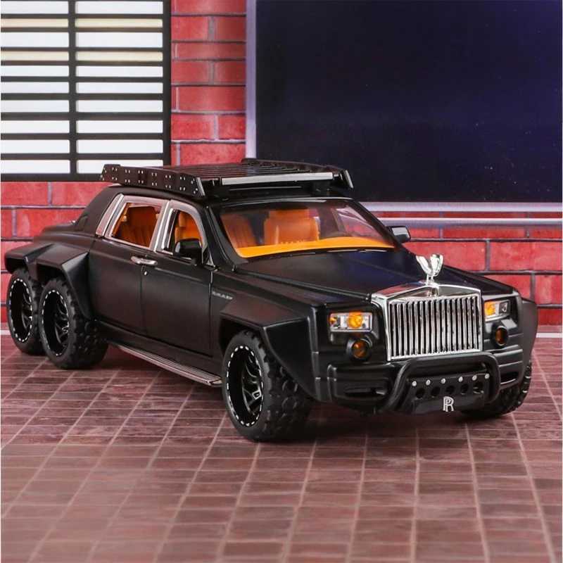 1 32 Rolls Royce Phantom 6X6 Modified Alloy Diecast Metal Model Car Sound Light Childrens Toy Car Birthday Gift Mini GT BoysXJ250220