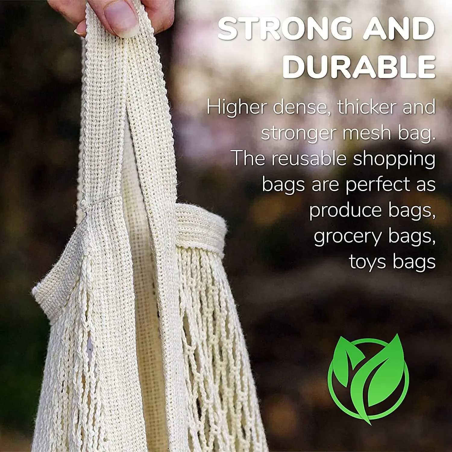 20 Color Reusable Shopping Bags Portable Net Bag Fruit Vegetable Storage Eco-friendly Cotton Foldable Mesh Bag for Shopping Tote Z250219