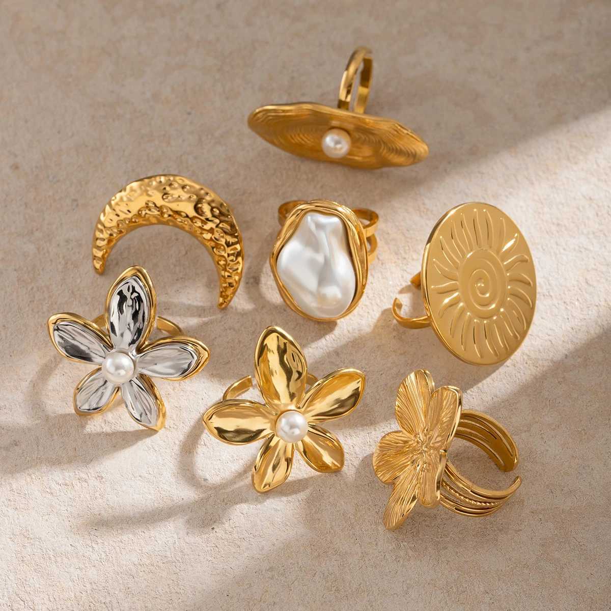 World Vintage Open Rings For Wen Men Punk Fashion New Gold Silver Color Geetric Knuckle Ring Sets Jewelry Accessories X250220