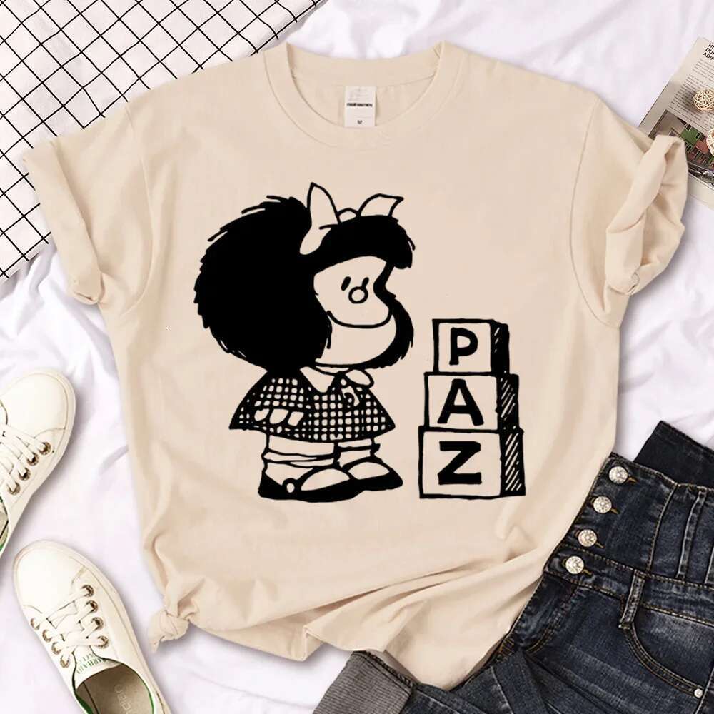 Mafalda - Women's Pattern T-shirt, Harajuku Manga Clothing, 600