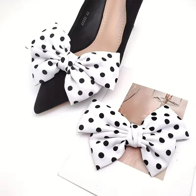 1PC Fashion Ribbon Bow Lady Shoe Clip For Women Boots High Heel Clips Decoration Charm Buckle Shoes Accessories 250219