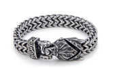 Charm Bracelets Stainless steel hot selling animal series wolf head shaped woven bracelet H25220 4 H3KL